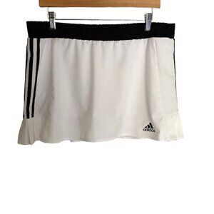 Adidas Climalite White and Black Side Pleat Tennis Skort Large